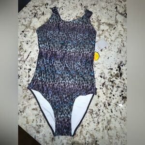 Zella Black and Purple swimsuit